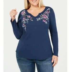 Style&co petite women’s blue top
